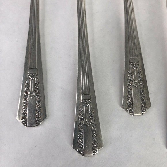 6 Grille Forks 7 1/2 Inch Wm A Rogers Oneida Sectional Lido Silverplate VTG Lot - Picture 2 of 12